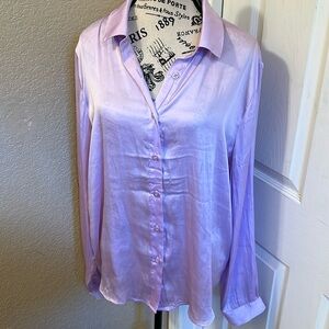 Audrey parks + Francesca satin lilac blouse